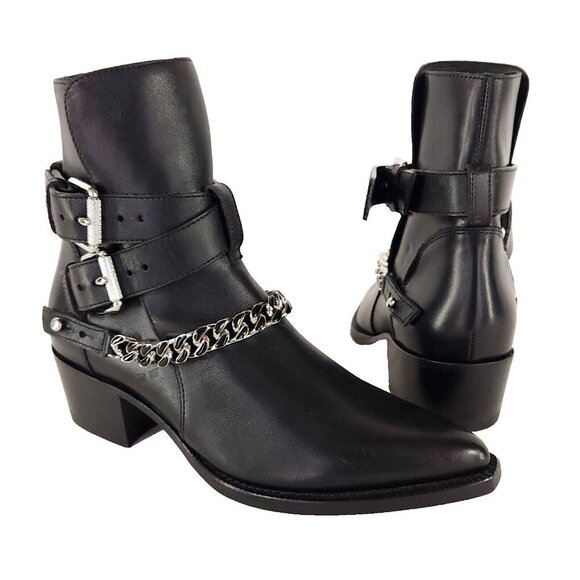 AMIRI Jodhpur Chain Boots 39 US 6 Mens Black Leather ASIS - Picture 3 of 16